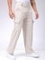 Men White Baggy Fit Textured Streetwear Cargo