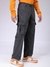 Men Grey Baggy Fit Textured Streetwear Cargo