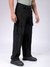 Men Black Baggy Fit Textured Streetwear Cargo