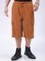 Brown Loose Textured Utility Cargo Shorts