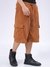 Brown Loose Textured Utility Cargo Shorts