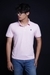 Delicate Light Pink Plain Polo Neck Cotton T-Shirt