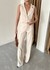 Beige waistcoat and pants co-ord set with piping