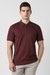 Men Maroon Textured Polo Neck T-shirt
