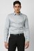 Men Grey Slim Fit Print Full Sleeves Party Shirt