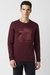 Men Maroon Print Crew Neck Sweatshirt