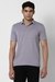 Men Lilac Textured Polo Neck T-shirt