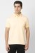 Men Yellow Textured Polo Neck T-shirt