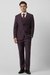 Men Purple Textured Slim Fit Wedding Three Piece Suit