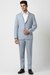 Men Blue Check Slim Fit Formal Two Piece Suit