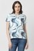 Women White Print Casual Round Neck T-shirt