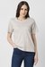 Women Grey Embroidered Casual Round Neck T-shirt
