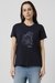 Women Navy Embroidered Casual Round Neck T-shirt