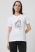 Women White Embroidered Casual Round Neck T-shirt
