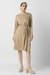 Women Beige Solid Knee Length Party Dress
