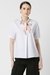 Women White Solid Formal Stylized Neck Top