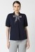 Women Navy Solid Formal Stylized Neck Top