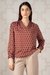 Women Maroon Print Formal V Neck Top