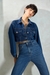 Womens  Denim Cropped Trucker Jacket
