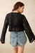 Womens Black Crochet Crop Top