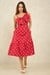 Womens Cotton Midi Dress With Bow