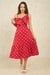 Womens Cotton Midi Dress With Bow