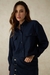 Womens Navy Blue Cropped Jacket
