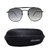 Grey Gradient Navy Square Sunglasses 21822