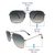 Green Gradient Gun Metal Square Sunglasses 21823