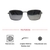 Grey Silver Rectangle Sunglasses 21834P