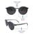 Grey Round Sunglasses 21841P