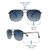 Grey Gradient Gun Metal Square Sunglasses 21846