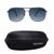 Grey Gradient Gun Metal Square Sunglasses 21846