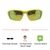 Grey Yellow Rectangle Sunglasses 51205
