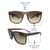 Gold Revo Brown Rectangle Sunglasses 72100