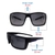 Grey Black Rectangle Sunglasses 81202