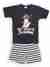 Ninos Dreams Astronaut Print Boys Night Suit with Striped shorts Half sleeves-Navy Blue