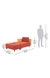 neudot Hailey Fabric 2 Seater Chaise Lounger RHS| Right Aligned | L Shape | 2 Persons Sofa in Rusty Cider Orange Colour