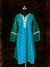 Teal Printed Kurta With Dori Embroidery & Balloon Sleeves With Detailing