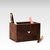 Unmet-desire-croco-series-pen-holder-stand-brown-color-medium-two-compartment-side-view