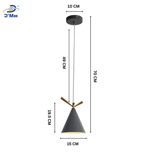 Cone Pendant Hanging Lights, Ceiling Lights for Living Room, Hanging Lights for Restaurants, and Dining Lights (Warm White, Pack of 2)