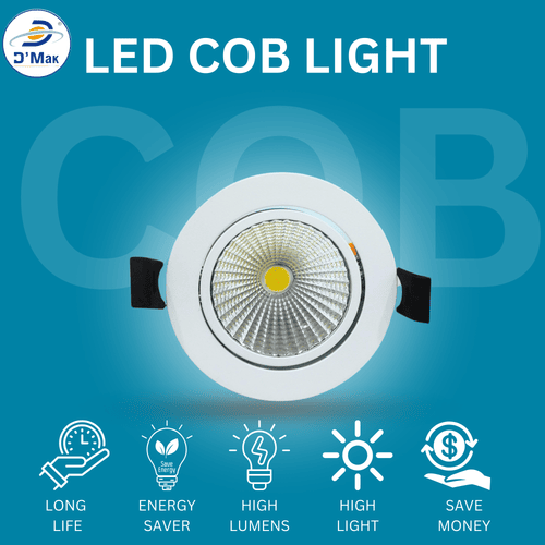 7 Watt Round LED COB Light for POP Recessed Lighting Pack of 1 Colour Cool White