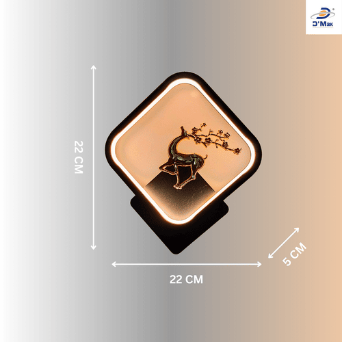 Square Shape Led Deer Fancy Wall Lamp for Living Room, Bedroom,Dinning Room etc.聽Color : 3in1 (Colour-3in1,Pack of 1)