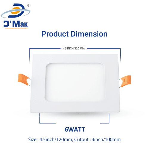 6 Watt Square Led Conceal Light for POP Recessed Lighting Pack of 1 Colour Cool White