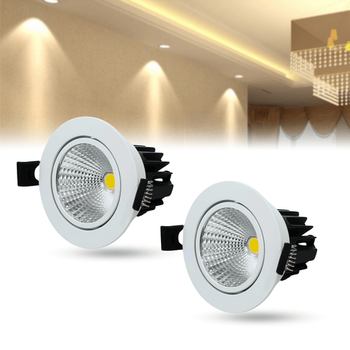 7 Watt Round LED COB Light for POP Recessed Lighting Pack of 2 Colour Warm White