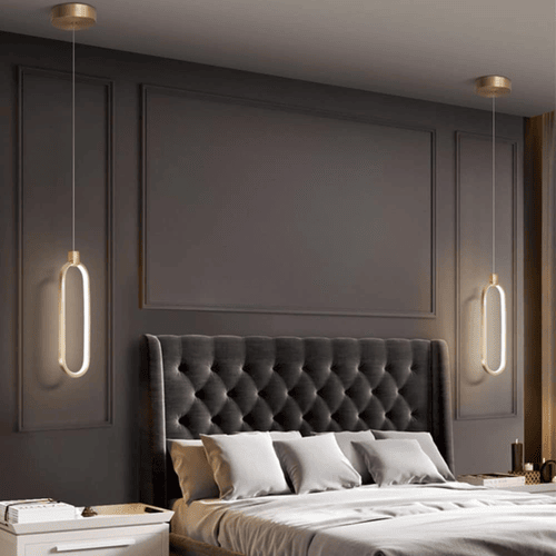 Oval pendant Hanging light Bedroom Chandelier, Modern Living Room,  Background, Wall, Long Line, Luxury Small Pendant Light (3in1, Pack of 1)