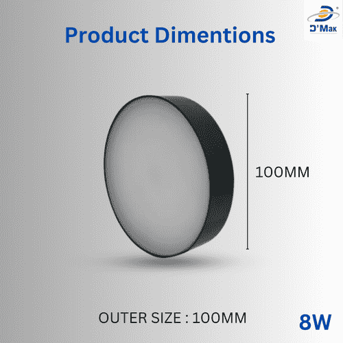 8 Watt Round LED Moon Surface  Panel Light For Ceiling(Packof-1 , Cool White)