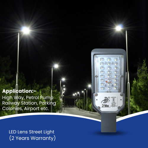 24 Watt LED Street Light With Lens Waterproof IP65 For Outdoor Purposes Pack Of 10