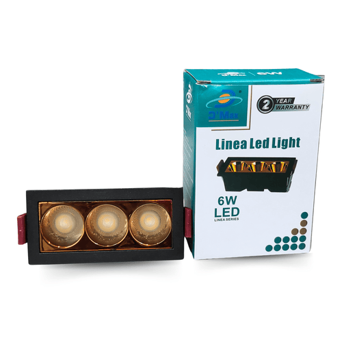 6 Watt LED Black Body With Rose Gold Reflector Linear COB Light for POP Recessed Lighting
