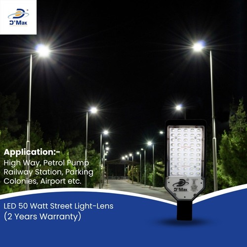 50 Watt Automatic Sensor System LED Street Light With Lens Waterproof IP65 For Outdoor Purposes Colour